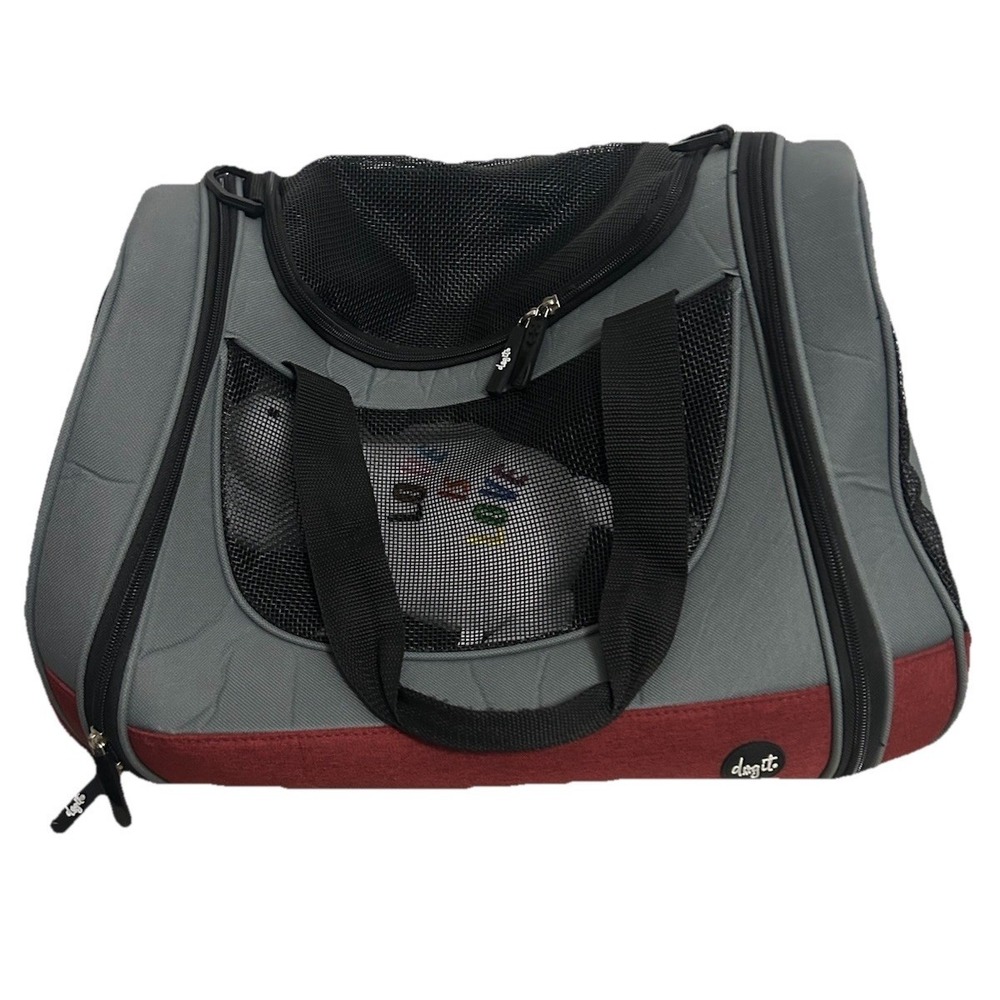 Dogit Explorer Soft Tote Bag Dog Carrier, Burgundy App 18" L x 11" H x 11" W